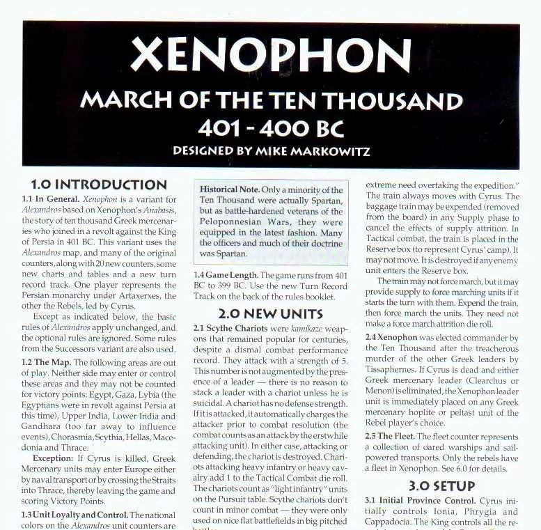 Xenophon: March of the Ten Thousand 401 - 400 BC