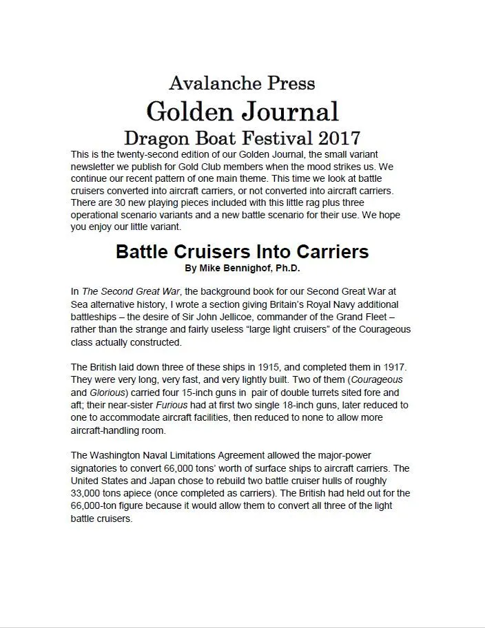 Second World War at Sea: Battle Cruisers into Carriers