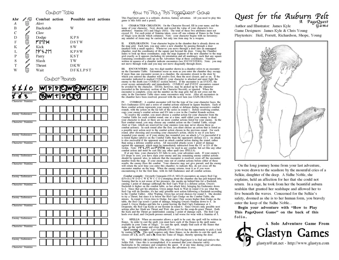 Quest for the Auburn Pelt: A PageQuest Game