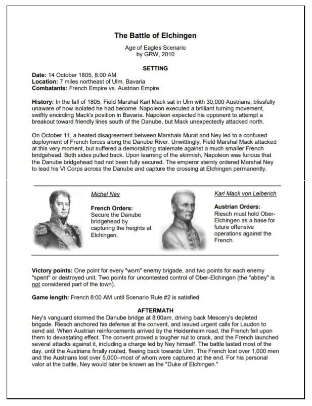 The Age of Eagles Scenario: The Battle of Elchingen