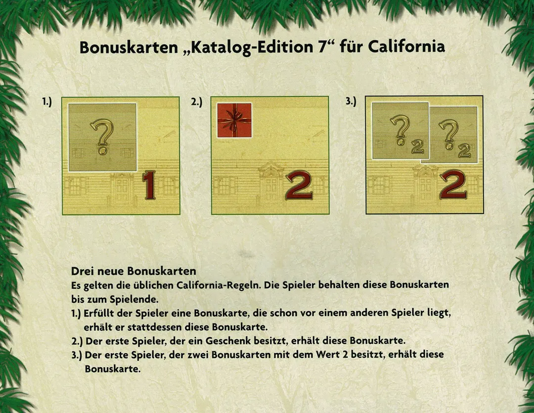 California: Bonuskarten Katalogedition 7
